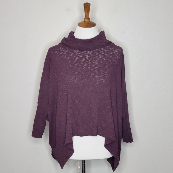 Free People Beach World Traveler Pullover Split‎ Back Oversized Sweater Top S - Picture 3 of 11